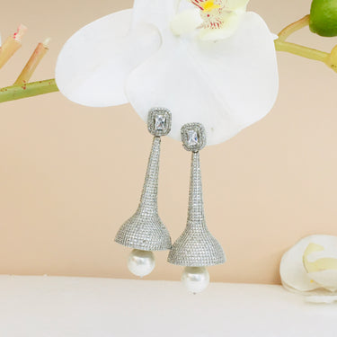 Diamond Pearl Drop Cocktail Earrings Zayn Luxury Jewellery